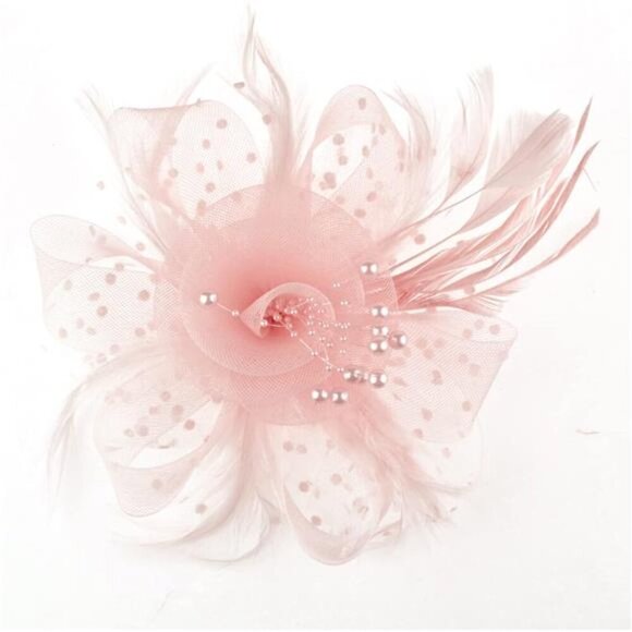 Fascinator Hat for Women Feather Mesh Tea Party Wedding Hair Clip Headband - Picture 7 of 8